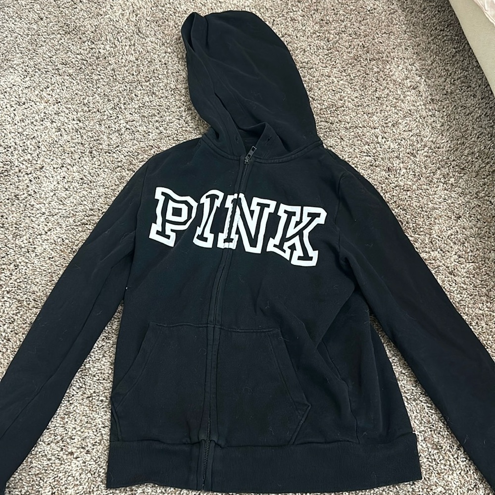 Black pink zip up